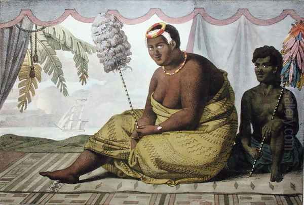 Ka'ahumanu, Queen of the Sandwich Islands, from 'Voyage Pittoresque autour du Monde', 1822 Oil Painting by Ludwig (Louis) Choris