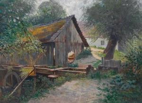 Blick Auf Ein Bauerngehoft Oil Painting by Petr Jaros