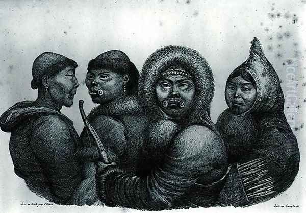 Inhabitants of the Gulf of Kotzebue, from 'Voyage Pittoresque autour du Monde' Oil Painting by Ludwig (Louis) Choris