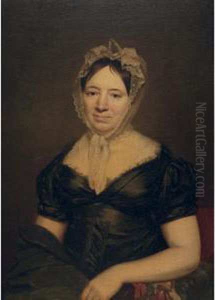 Portrait Of Mrs. Delia Jarvis Tudor Oil Painting by John Wesley Jarvis