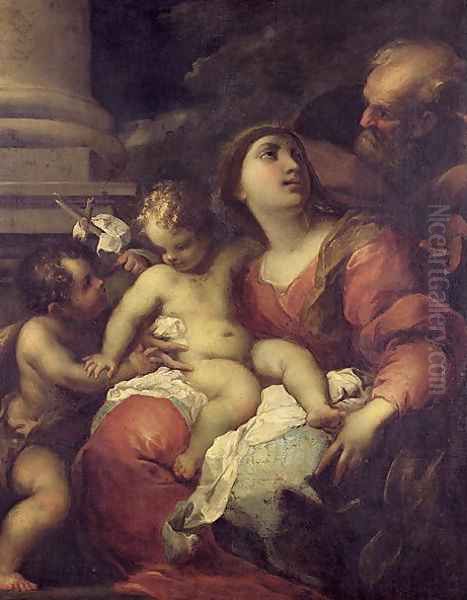 The Holy Family Oil Painting by Valerio Castello