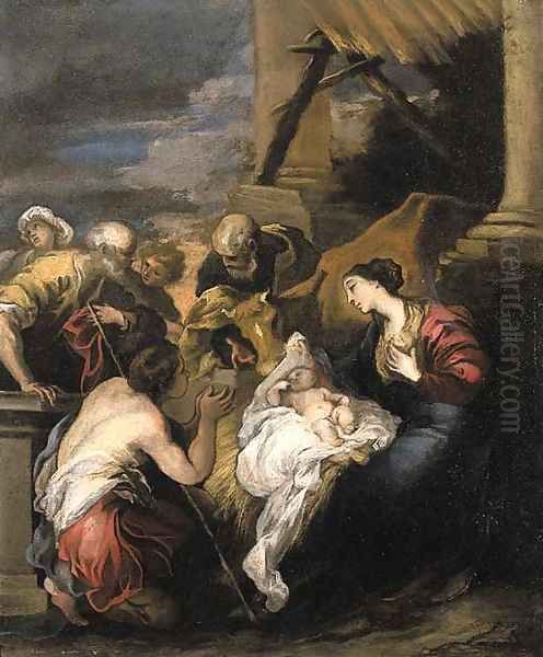 The Adoration of the Shepherds Oil Painting by Valerio Castello