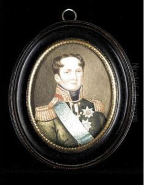 Miniature Portrait Of Alexander I Oil Painting by Roger Jean