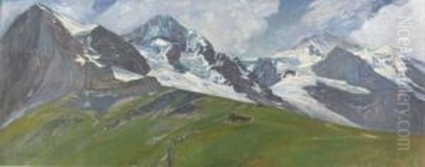 Eiger, Monch Und Jungfrau Von Der Kleinen Scheidegg Aus. Oil Painting by Gustave Jeanneret