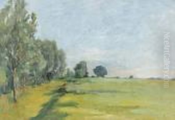 Sommerliche Wiesenlandschaft. Oil Painting by Gustave Jeanneret