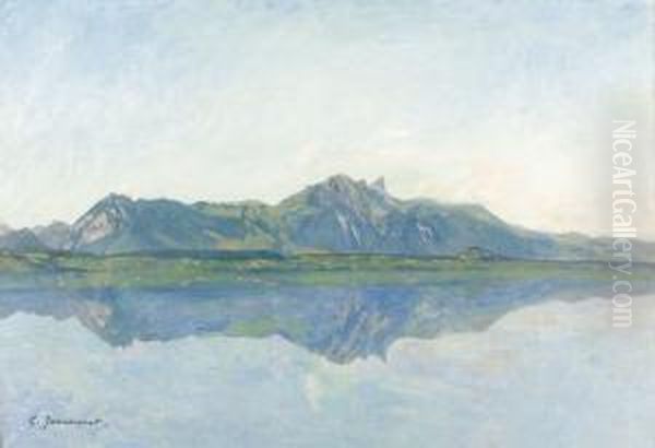 Sonnige Partie Am Thunersee. Oil Painting by Gustave Jeanneret