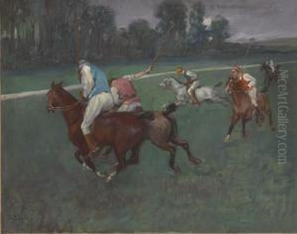 Joueur De Polo Oil Painting by Pierre Georges Jeanniot