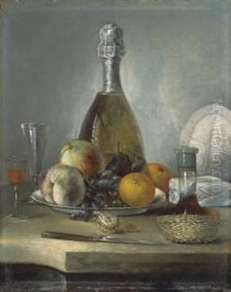 Nature Morte A La Bouteille Oil Painting by Nicolas Henry Jeaurat De Bertry