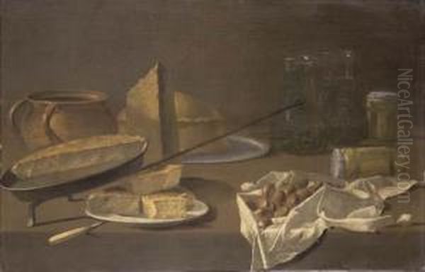 Nature Morte Aux Chataignes Oil Painting by Nicolas Henry Jeaurat De Bertry