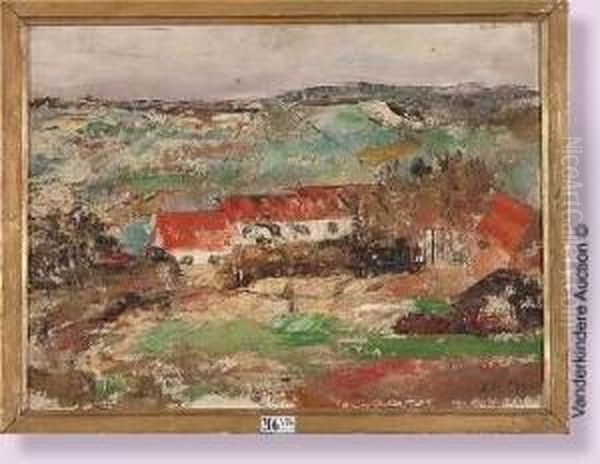 Paysage Aux Toits Rouges Oil Painting by Marcel Jefferys