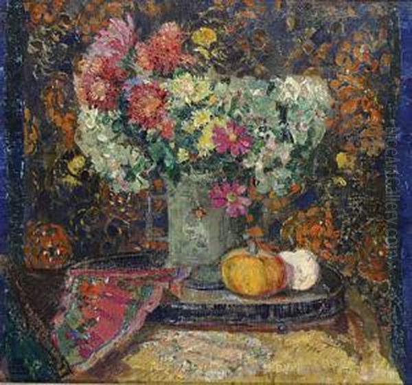 Bouquet De Fleurs Oil Painting by Marcel Jefferys