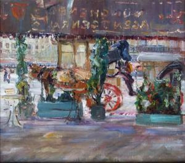 Terrasse. Oil Painting by Marcel Jefferys