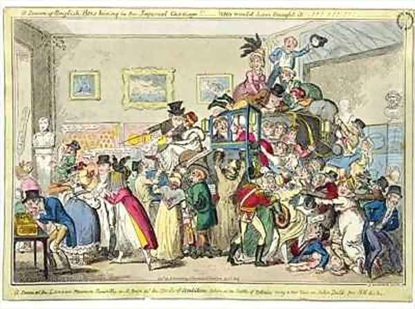 A Swarm of English Bees Hiving in the Imperial Carriage Oil Painting by George Cruikshank I