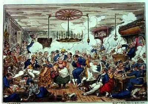 Sailors Carousing or a peep in the long room Oil Painting by George Cruikshank I