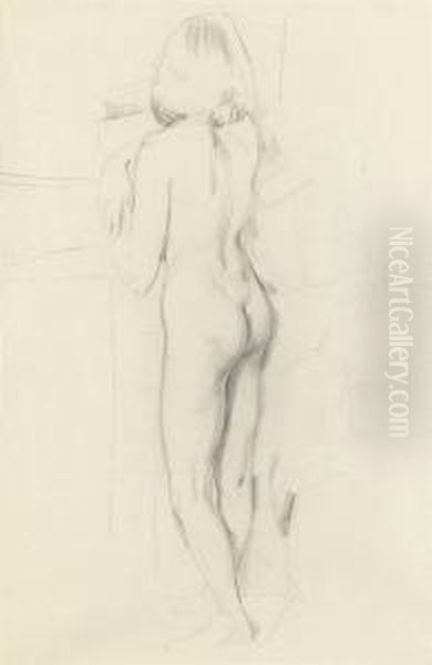 A Female Nude Oil Painting by Mainie Harriet Jellett