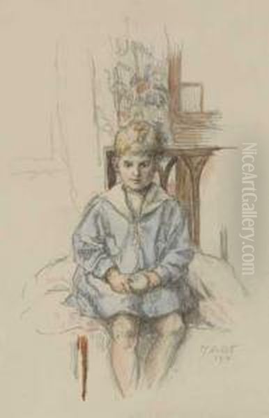 Young Boy In A Sailor Suit Oil Painting by Mainie Harriet Jellett