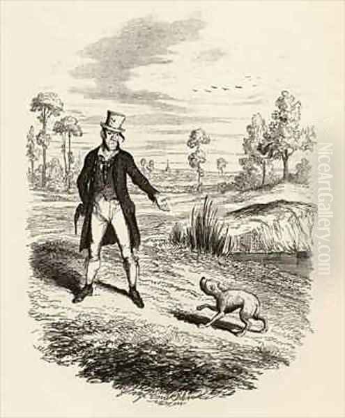 Sykes attempting to destroy his dog Oil Painting by George Cruikshank I