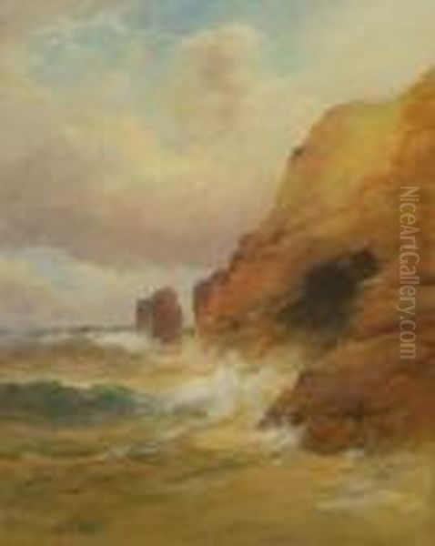 A West-country Coastal Scene Oil Painting by George Henry Jenkins