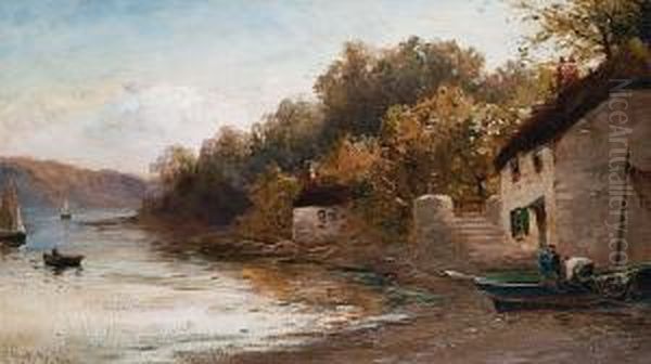 A Devon Estuary Oil Painting by George Henry Jenkins