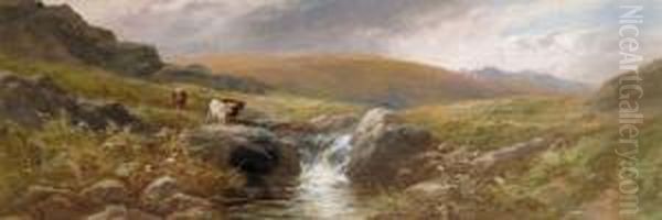 Cattle On The High Moor Oil Painting by George Henry Jenkins