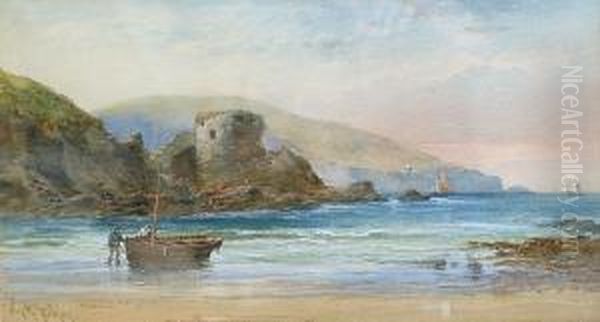 Fort Charles, North Sands, Salcombe Oil Painting by George Henry Jenkins