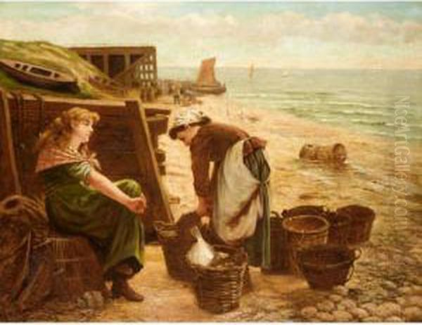 Sorting The Catch Oil Painting by Joseph John Jenkins