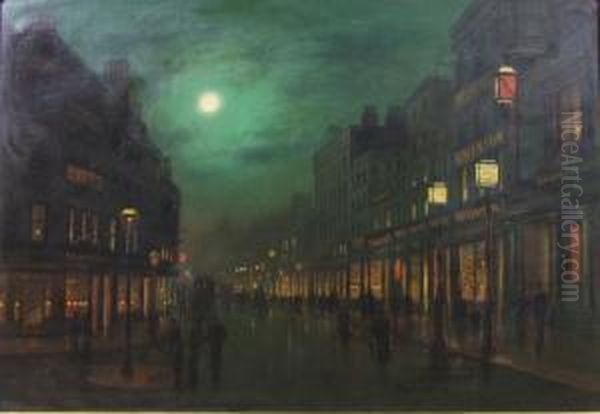 The Strand By Moonlight Oil Painting by Wilfred Jenkins