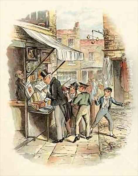 Oliver amazed at the Dodgers mode of Going to Work Oil Painting by George Cruikshank I