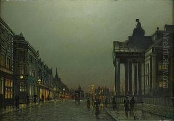 The Museum Edinburgh Oil Painting by Wilfred Jenkins