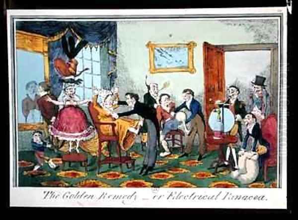 The Golden Remedy or Electrical Panacea Oil Painting by George Cruikshank I