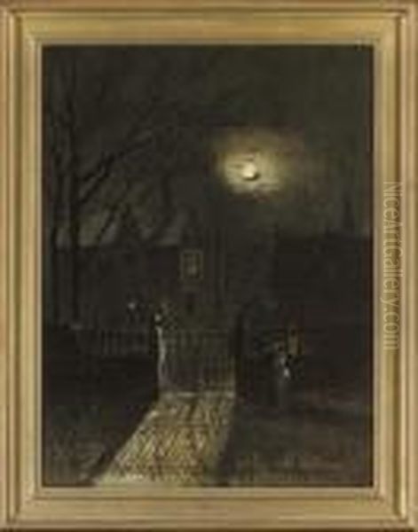 The Moonlit Lovers Oil Painting by Wilfred Jenkins