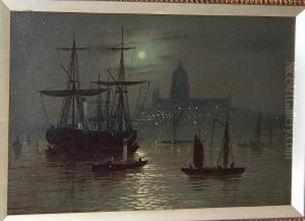 St. Paul's From The Thames Oil Painting by Wilfred Jenkins