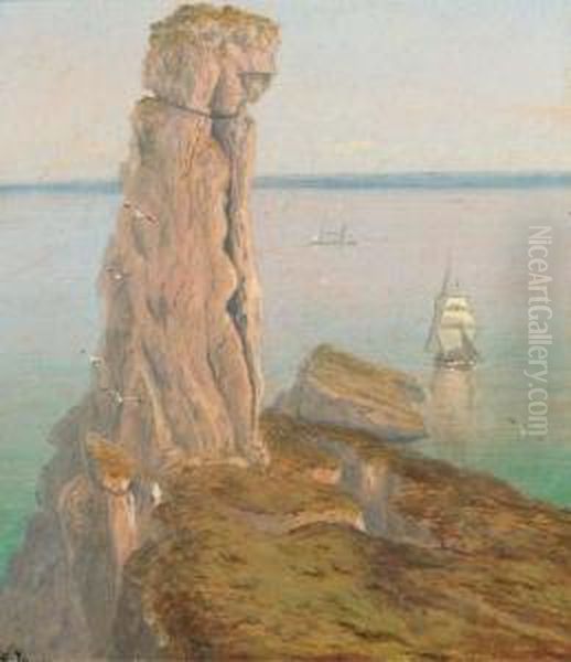 The Bumble Rock, Cornwall; And Mullion Gull Rock, Cornwall Oil Painting by Isaac Walter Jenner