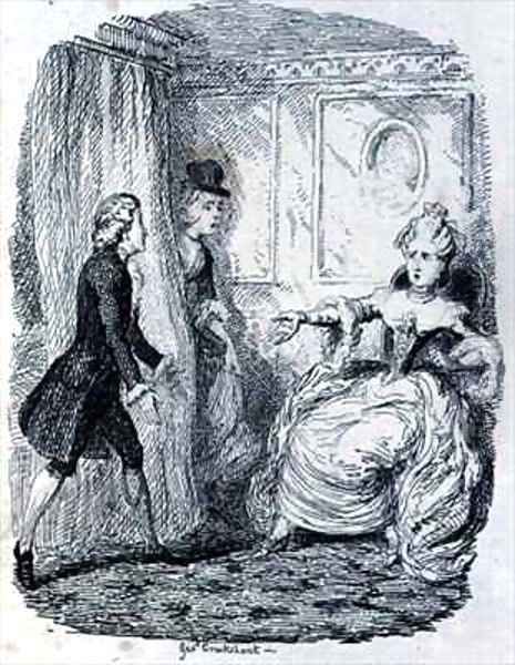 Awkward Situation of Lady Bellaston Oil Painting by George Cruikshank I