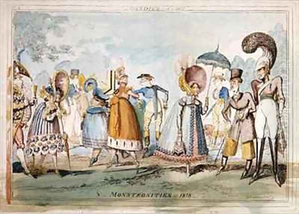 Monstrosities of 1818 Oil Painting by George Cruikshank I