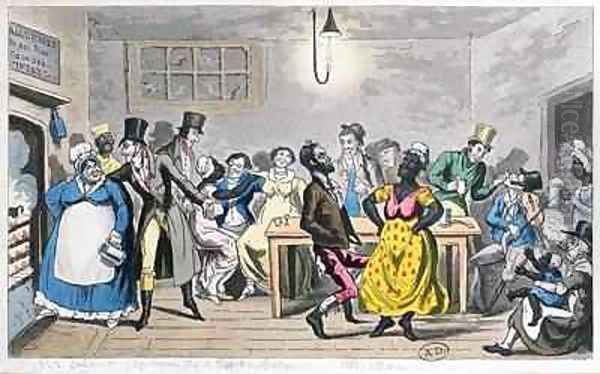 Lowest Life in London Tom Jerry and Logic Among the Unsophisticated Sons and Daughters of Nature Oil Painting by George Cruikshank I