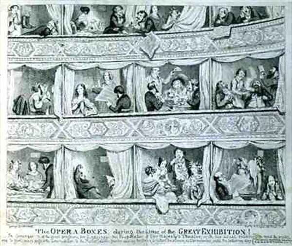 Opera Boxes during the time of the Great Exhibition Oil Painting by George Cruikshank I