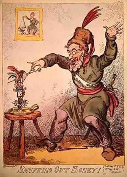 Snuffing out Boney Oil Painting by George Cruikshank I