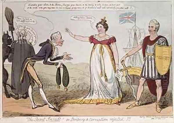 The Secret Insult or Bribery and Corruption Rejected 2 Oil Painting by George Cruikshank I