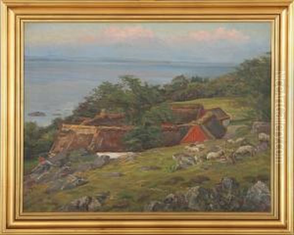 Hagagaarden I Arildslage, Skaane Oil Painting by Gabriel Oluf Jensen