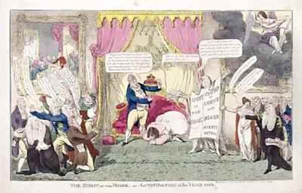 The Spirit of the Book or Oil Painting by George Cruikshank I