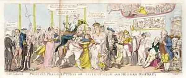 Princely Predilections or Ancient Music and Modern Discord Oil Painting by George Cruikshank I