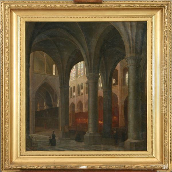 Interior From Notredame, Paris Oil Painting by Morten Jepsen