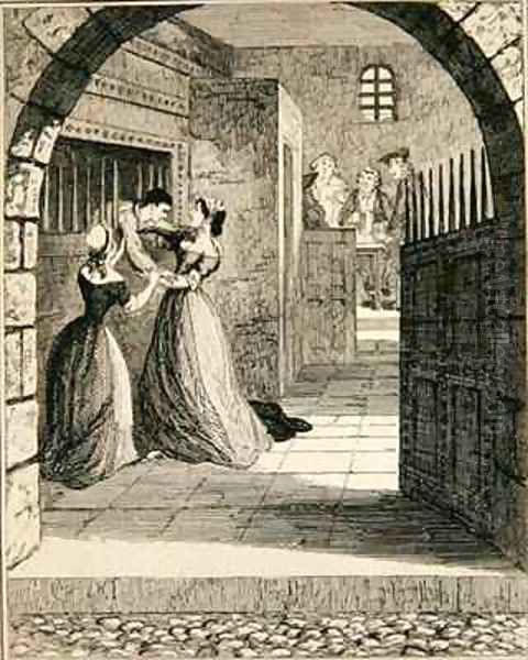 Jack escaping from the condemned cell at Newgate Prison Oil Painting by George Cruikshank I