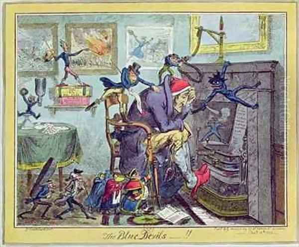 The Blue Devils Oil Painting by George Cruikshank I