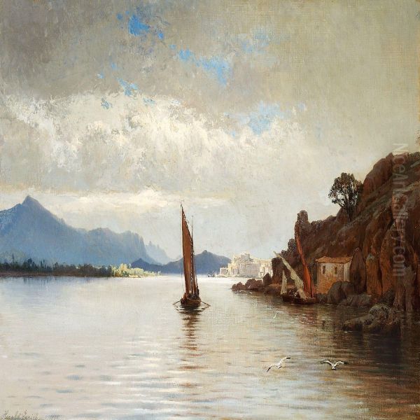 Evening Atmosphere, Presumably In The Bosporus Oil Painting by Harald Jerichau