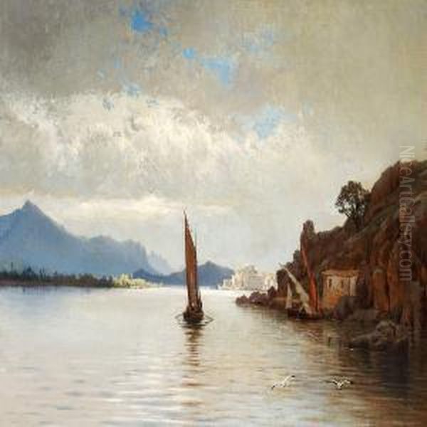 Evening Atmosphere,presumably In The Bosporus Oil Painting by Harald Jerichau