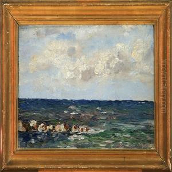 Hav. Hesselo Oil Painting by Jens Adolf Emil Jerichau