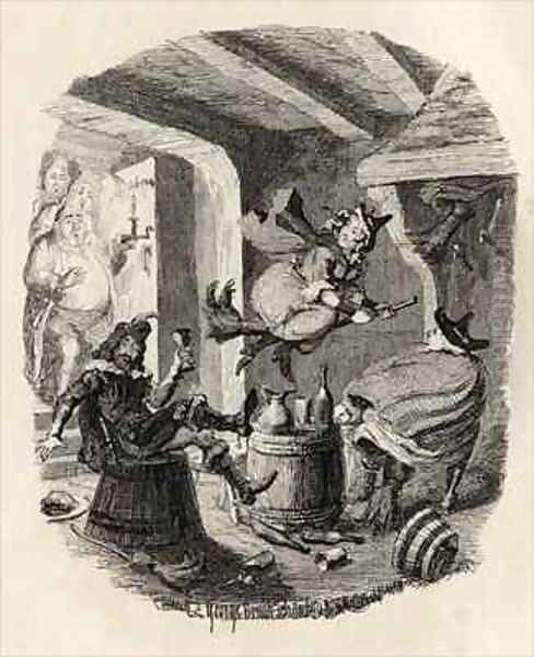 Grandpapas Story or The Witches Frolic Oil Painting by George Cruikshank I