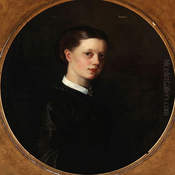 Portrait Of Jutta Sandholm Oil Painting by Anna Maria Elisabeth Jerichau-Baumann